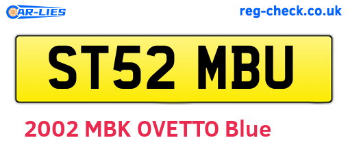 ST52MBU are the vehicle registration plates.