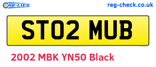 ST02MUB are the vehicle registration plates.