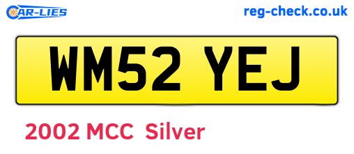 WM52YEJ are the vehicle registration plates.