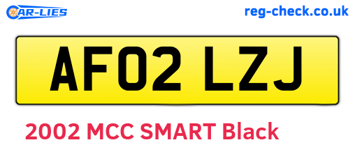 AF02LZJ are the vehicle registration plates.