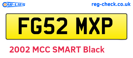 FG52MXP are the vehicle registration plates.