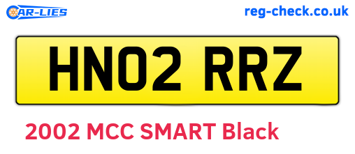 HN02RRZ are the vehicle registration plates.