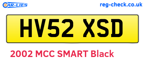 HV52XSD are the vehicle registration plates.