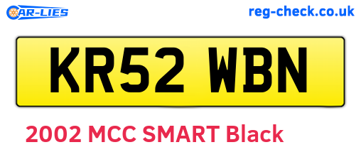 KR52WBN are the vehicle registration plates.