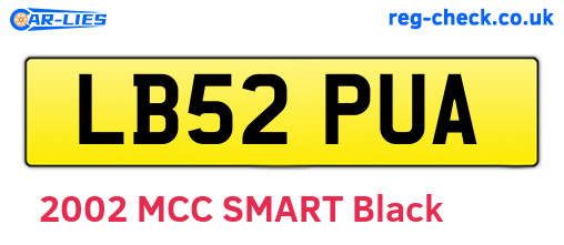 LB52PUA are the vehicle registration plates.