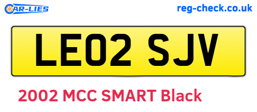 LE02SJV are the vehicle registration plates.