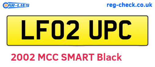LF02UPC are the vehicle registration plates.