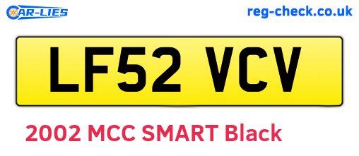 LF52VCV are the vehicle registration plates.