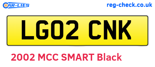 LG02CNK are the vehicle registration plates.