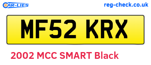 MF52KRX are the vehicle registration plates.