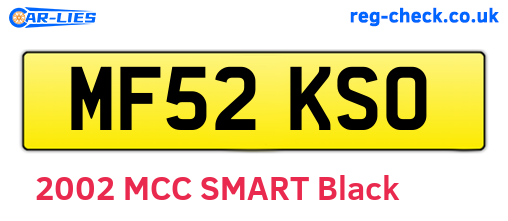 MF52KSO are the vehicle registration plates.