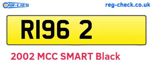 R1962 are the vehicle registration plates.
