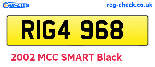 RIG4968 are the vehicle registration plates.