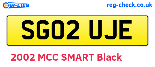 SG02UJE are the vehicle registration plates.