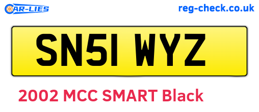 SN51WYZ are the vehicle registration plates.