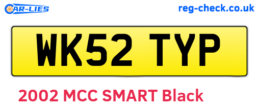 WK52TYP are the vehicle registration plates.