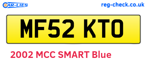 MF52KTO are the vehicle registration plates.