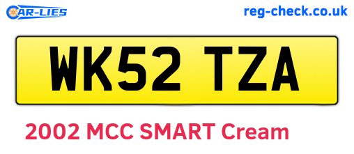 WK52TZA are the vehicle registration plates.