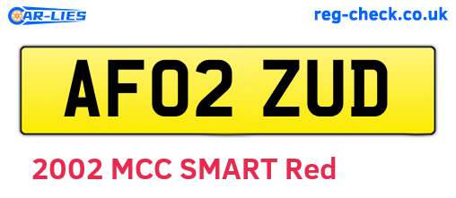 AF02ZUD are the vehicle registration plates.