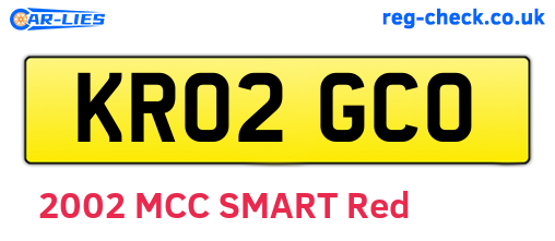 KR02GCO are the vehicle registration plates.