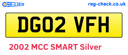 DG02VFH are the vehicle registration plates.