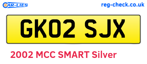 GK02SJX are the vehicle registration plates.
