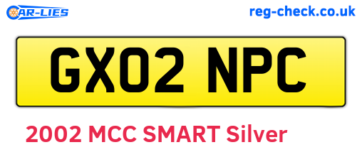 GX02NPC are the vehicle registration plates.