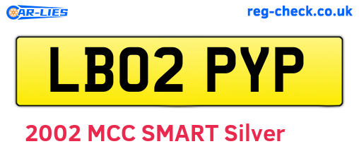 LB02PYP are the vehicle registration plates.