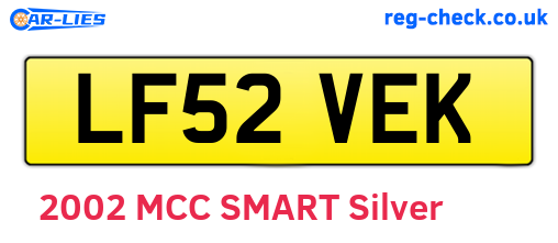 LF52VEK are the vehicle registration plates.