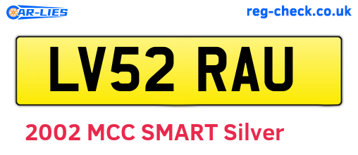 LV52RAU are the vehicle registration plates.