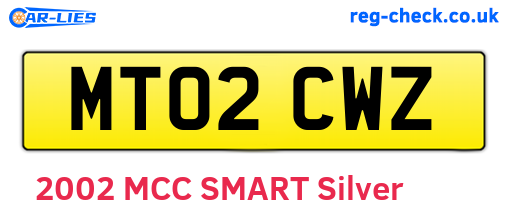 MT02CWZ are the vehicle registration plates.