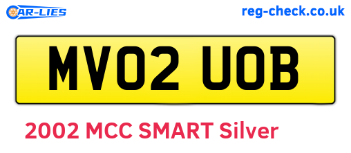 MV02UOB are the vehicle registration plates.