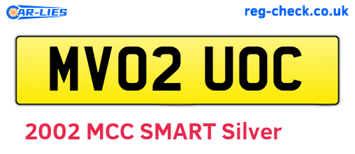 MV02UOC are the vehicle registration plates.