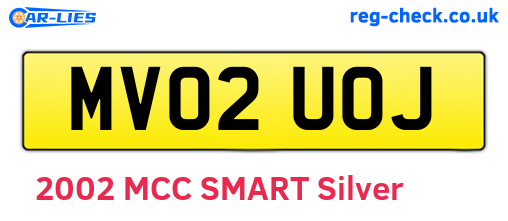MV02UOJ are the vehicle registration plates.