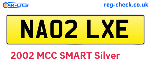 NA02LXE are the vehicle registration plates.