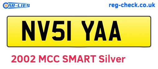 NV51YAA are the vehicle registration plates.