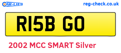 R15BGO are the vehicle registration plates.