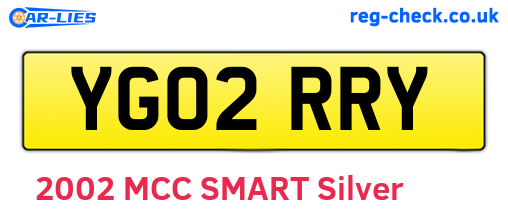 YG02RRY are the vehicle registration plates.