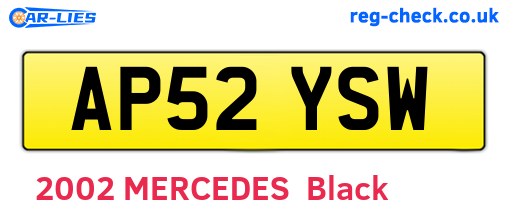 AP52YSW are the vehicle registration plates.