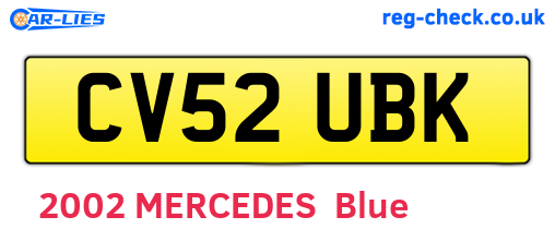 CV52UBK are the vehicle registration plates.