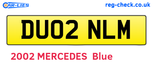 DU02NLM are the vehicle registration plates.
