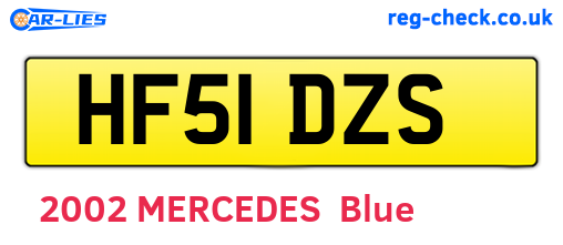 HF51DZS are the vehicle registration plates.