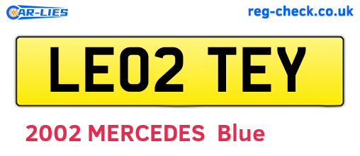 LE02TEY are the vehicle registration plates.