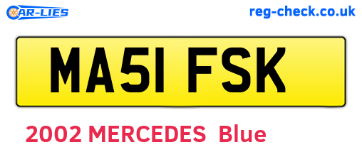 MA51FSK are the vehicle registration plates.