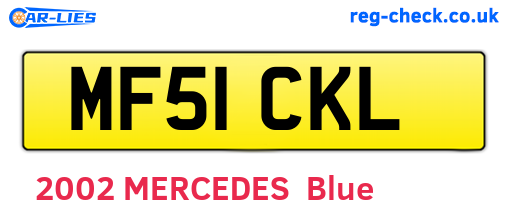 MF51CKL are the vehicle registration plates.