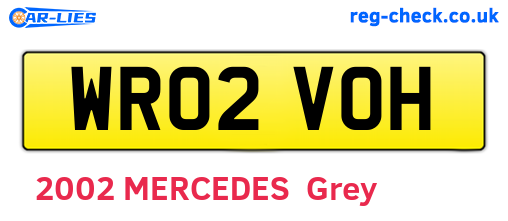 WR02VOH are the vehicle registration plates.