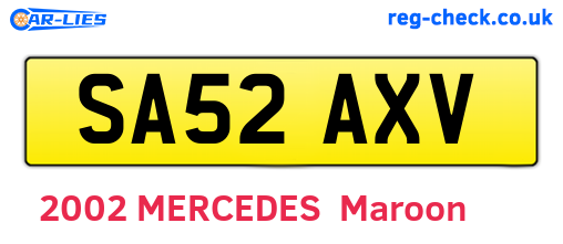 SA52AXV are the vehicle registration plates.