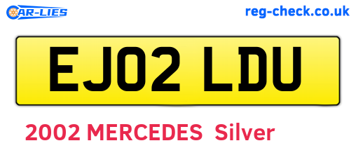 EJ02LDU are the vehicle registration plates.