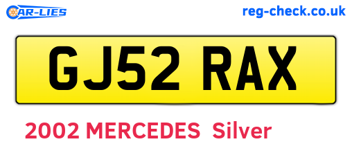 GJ52RAX are the vehicle registration plates.