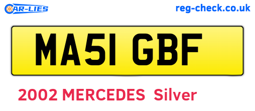 MA51GBF are the vehicle registration plates.